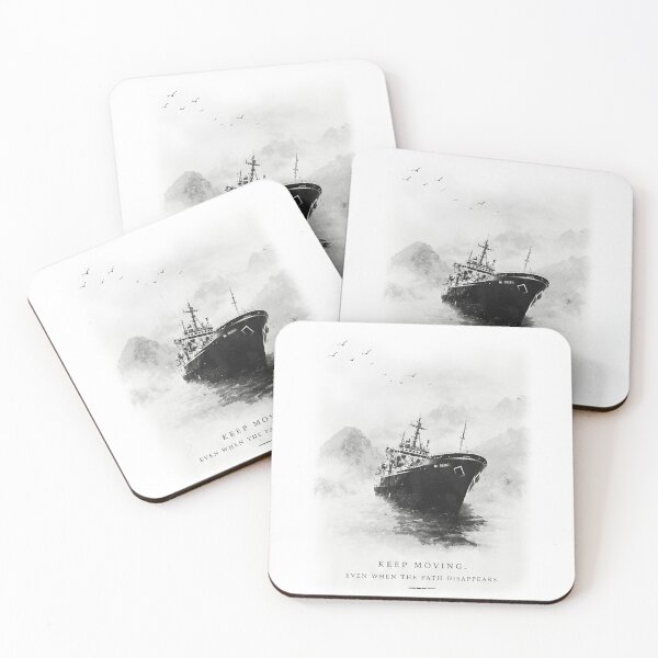 Item preview, Keep Moving Shipwreck Vintage White T-Shirt Dark Nautical designed and sold by IXM_CREATION.