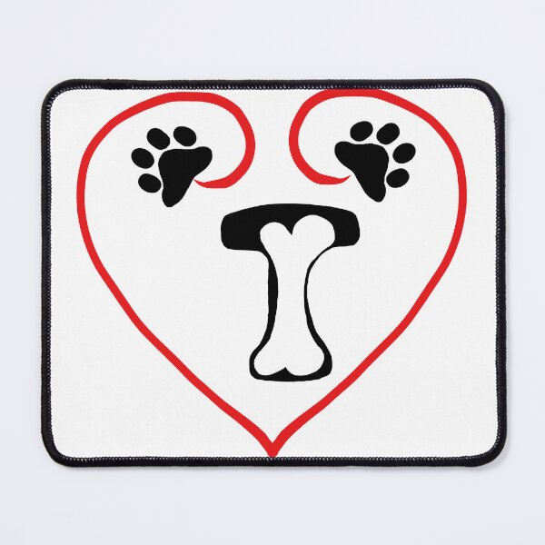 Item preview, Heart dog with the letter T designed and sold by acreació.
