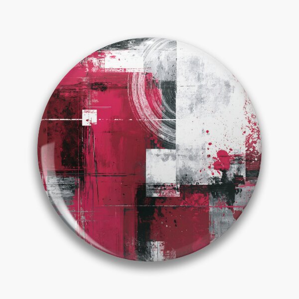 Item preview, Bold Geometric Red Black White Abstract Composition - Textured Red Palette No.29 designed and sold by SlowRegardArt.