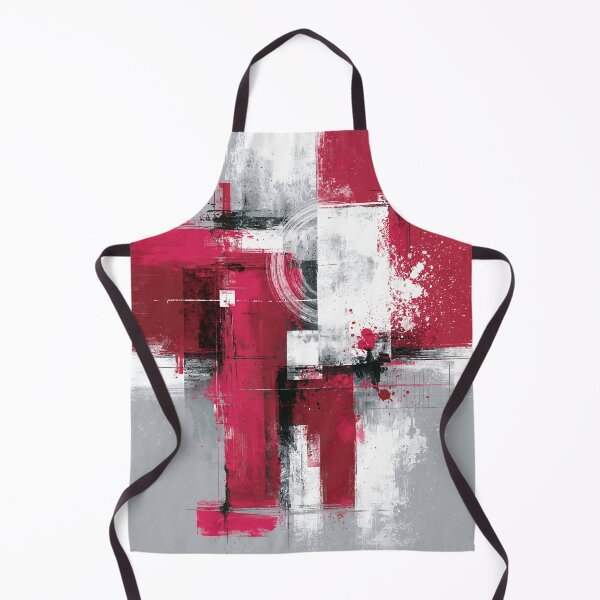 Item preview, Bold Geometric Red Black White Abstract Composition - Textured Red Palette No.29 designed and sold by SlowRegardArt.