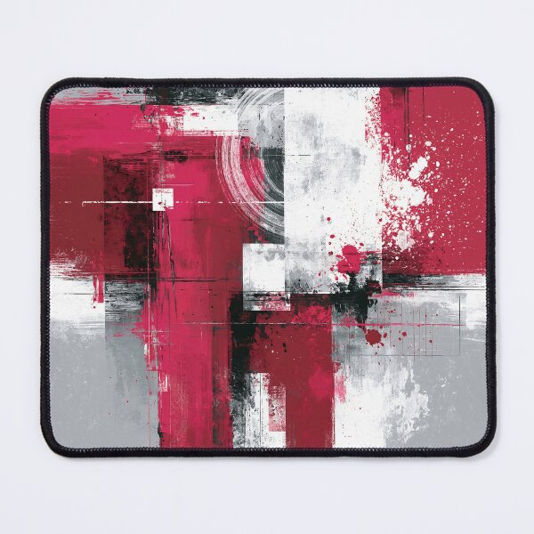 Item preview, Bold Geometric Red Black White Abstract Composition - Textured Red Palette No.29 designed and sold by SlowRegardArt.