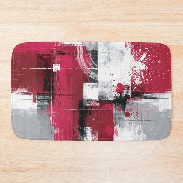 Item preview, Bold Geometric Red Black White Abstract Composition - Textured Red Palette No.29 designed and sold by SlowRegardArt.