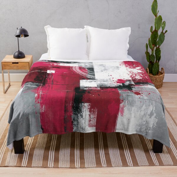 Item preview, Bold Geometric Red Black White Abstract Composition - Textured Red Palette No.29 designed and sold by SlowRegardArt.