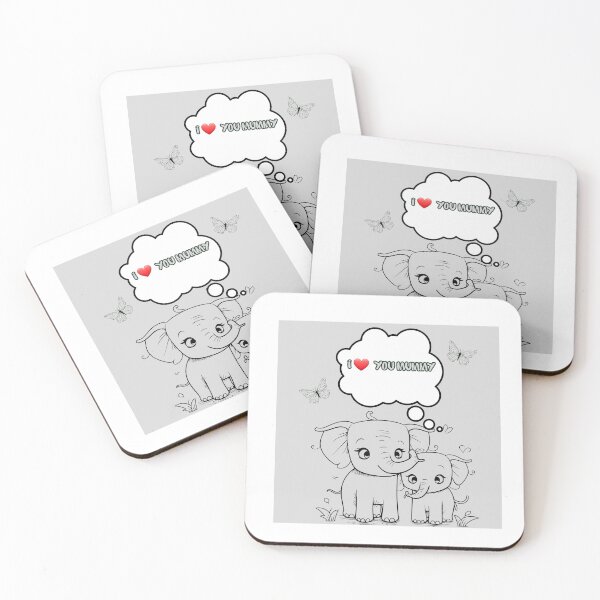 Item preview, Cute mother and baby elephant  "I ❤️ you mummy" designed and sold by nadiabaza83.