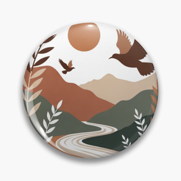 Item preview, Boho Bird Landscape Wall Art | Sage Green Mountain Sunset | Japandi Nature Print designed and sold by GalleryPeak.