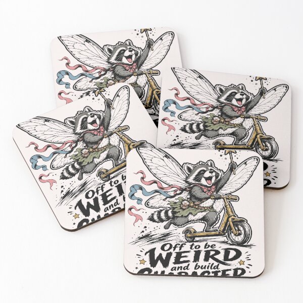 Item preview, Off To Be Weird And Build Character Funny Fairy Raccoon designed and sold by mari-kayden.