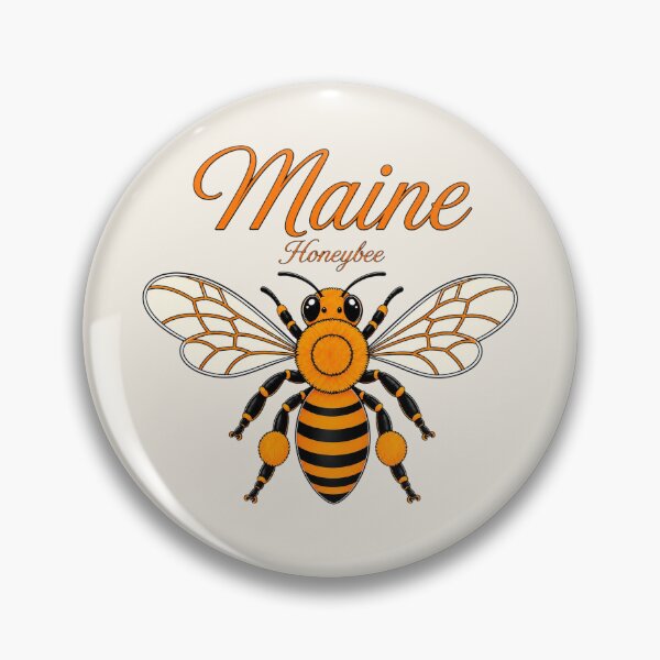 Item preview, Maine Honeybee State Insect Retro Poster designed and sold by The-Drip-Studio.