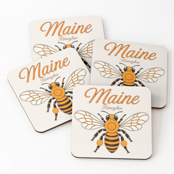 Item preview, Maine Honeybee State Insect Retro Poster designed and sold by The-Drip-Studio.