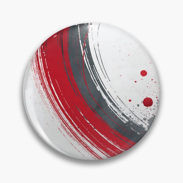 Item preview, Dynamic Red Gray Enso Circle Abstract Brushstroke - Textured Red Palette No.30 designed and sold by SlowRegardArt.