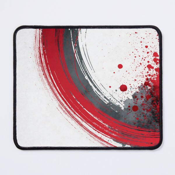 Item preview, Dynamic Red Gray Enso Circle Abstract Brushstroke - Textured Red Palette No.30 designed and sold by SlowRegardArt.