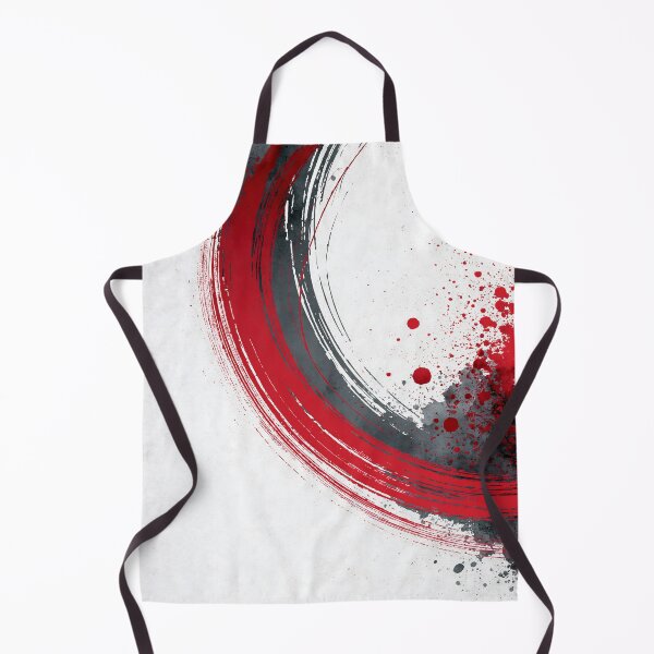 Item preview, Dynamic Red Gray Enso Circle Abstract Brushstroke - Textured Red Palette No.30 designed and sold by SlowRegardArt.