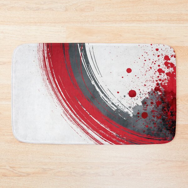 Item preview, Dynamic Red Gray Enso Circle Abstract Brushstroke - Textured Red Palette No.30 designed and sold by SlowRegardArt.
