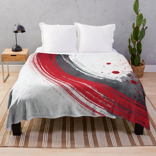 Item preview, Dynamic Red Gray Enso Circle Abstract Brushstroke - Textured Red Palette No.30 designed and sold by SlowRegardArt.