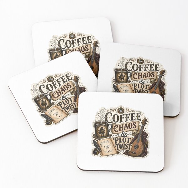 Item preview, Coffee Chaos & Plot Twist Bard Sticker designed and sold by S10Dayhobby.