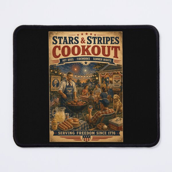 Item preview, Patriotic BBQ Cookout Retro Americana Summer Party Design designed and sold by TheTrendsDesk.