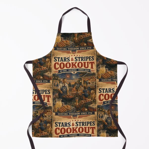 Item preview, Patriotic BBQ Cookout Retro Americana Summer Party Design designed and sold by TheTrendsDesk.