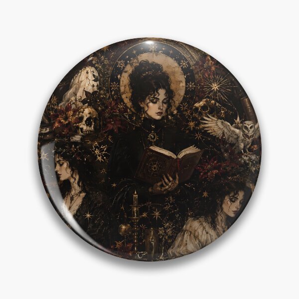 Item preview, Dark Academia Witchcraft Grimor Vintage Gothic Owls Pattern designed and sold by BeataPrint.