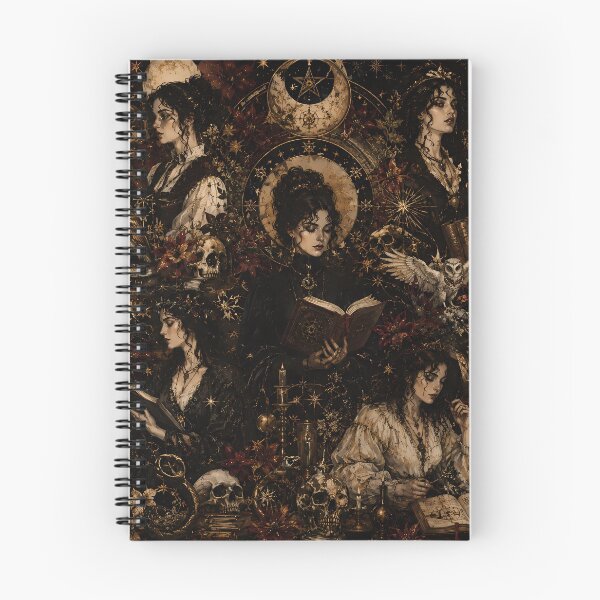 Item preview, Dark Academia Witchcraft Grimor Vintage Gothic Owls Pattern designed and sold by BeataPrint.