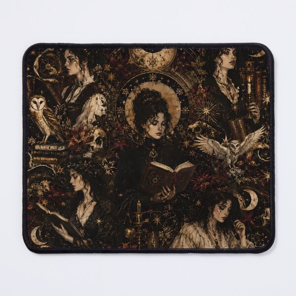 Item preview, Dark Academia Witchcraft Grimor Vintage Gothic Owls Pattern designed and sold by BeataPrint.