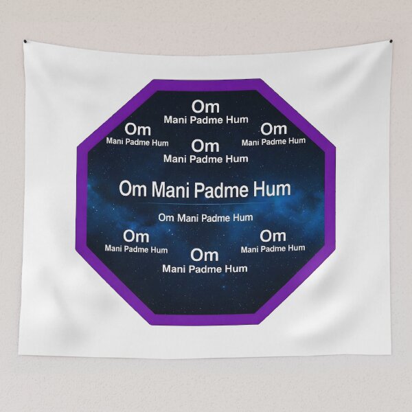 Item preview, Om Padme Hum 9x Sacred Geometry Mantra Design designed and sold by bluesirian22.