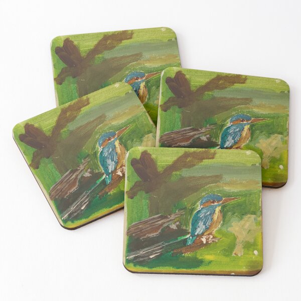 Item preview, “Blue Bird in Forest – Expressive Nature Painting” designed and sold by RemshaMRemla_Paint My Vision.