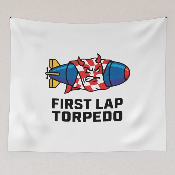 Item preview, The First Lap Torpedo - Sim Racing Humor designed and sold by GarageGraphics.