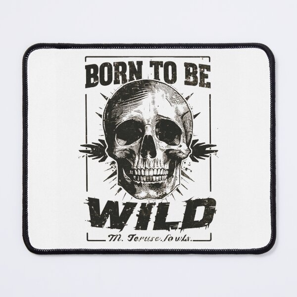 Item preview, Born to be Wild – Distorted Dark Surrealism Skull Typography Art designed and sold by ERODED SELF.