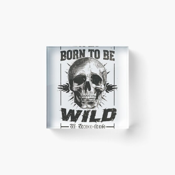 Item preview, Born to be Wild – Distorted Dark Surrealism Skull Typography Art designed and sold by ERODED SELF.