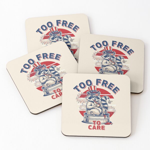 Item preview, Too Free To Care Patriotic Raccoon designed and sold by WikaKowalczyk.