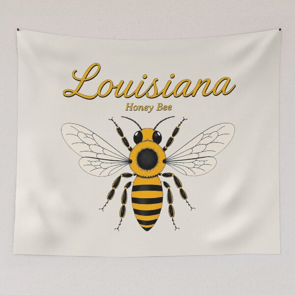 Item preview, Louisiana Honey Bee State Insect Retro Poster designed and sold by The-Drip-Studio.