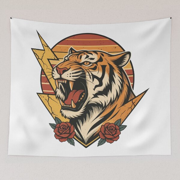 Item preview, a fierce, energetic tiger - a graphic motif that is gaining popularity on clothing designed and sold by PawelZmich.