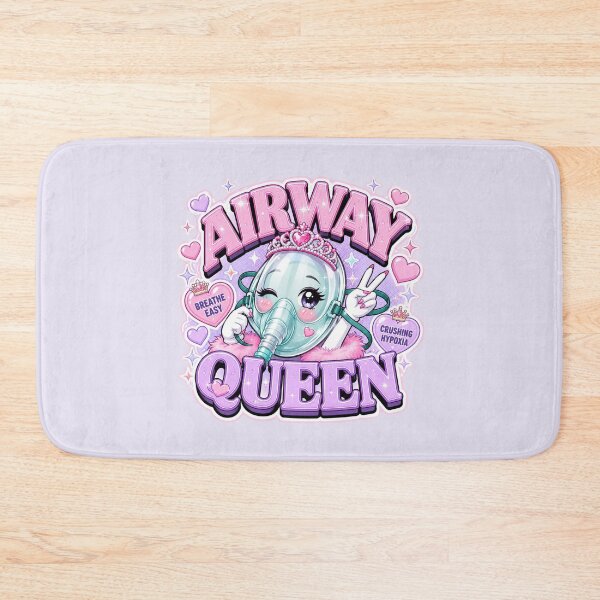 Item preview, AIRWAY QUEEN Kawaii Oxygen Mask Clock Design – Cute Respiratory Therapist Y2K Pastel Medical Mascot Gift designed and sold by ClinicalHubs.