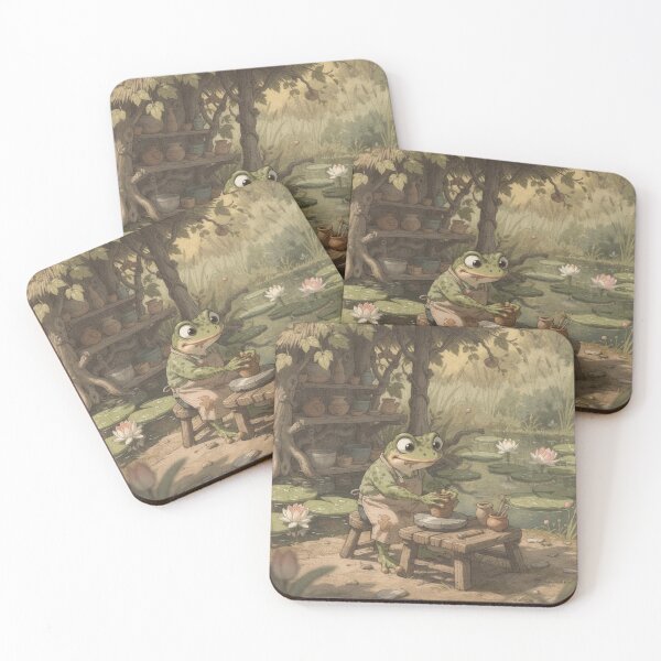 Item preview, Frog Potter at the Wheel designed and sold by PictorialWhimsy.