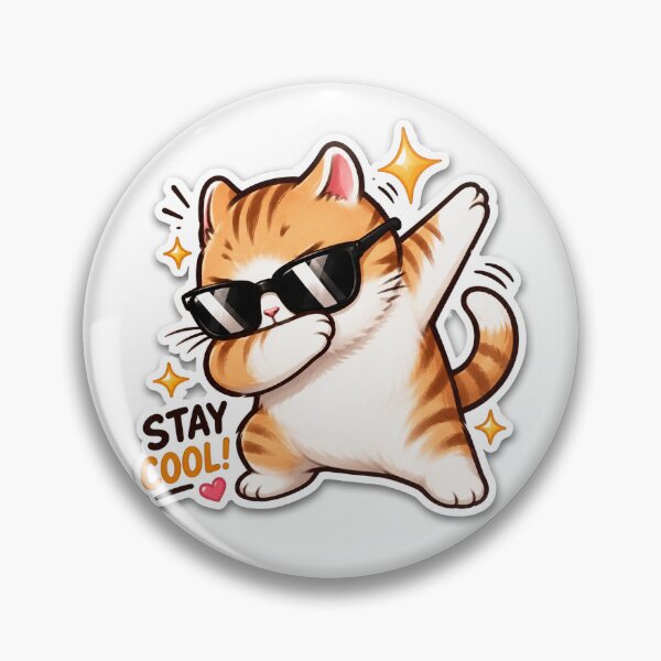 Item preview, Stay Cool Dabbing Cat Cute Funny Sticker designed and sold by MoodPopz Studio.