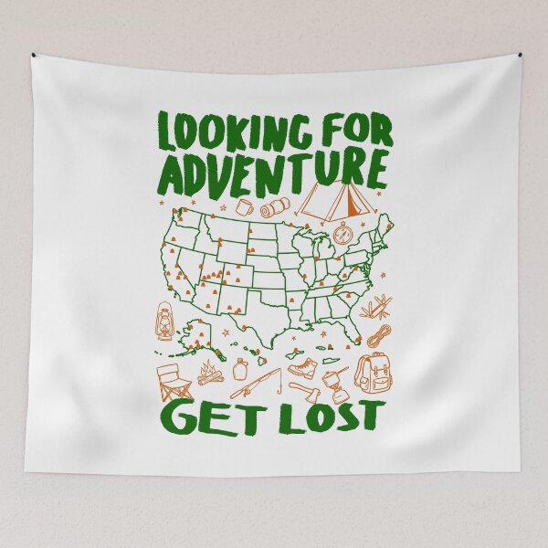 Item preview, US National Parks Map Funny Hiking Camping Adventure Doodle designed and sold by GrandeDuc.