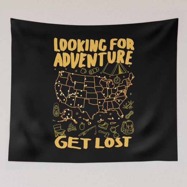 Item preview, US National Parks Map Funny Hiking Camping Adventure Doodle designed and sold by GrandeDuc.