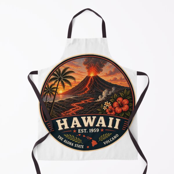 Item preview, Retro Hawaii State Badge – Vintage Volcano Travel Design designed and sold by Mac Sketches.
