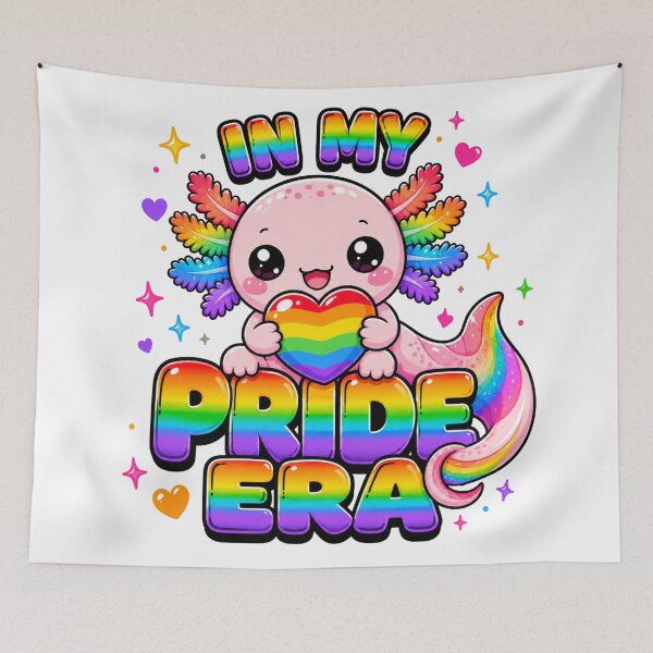 Item preview, In My Pride Era Kawaii Axolotl Sticker | Cute Rainbow Pride Gift designed and sold by Mo & Ko Design.
