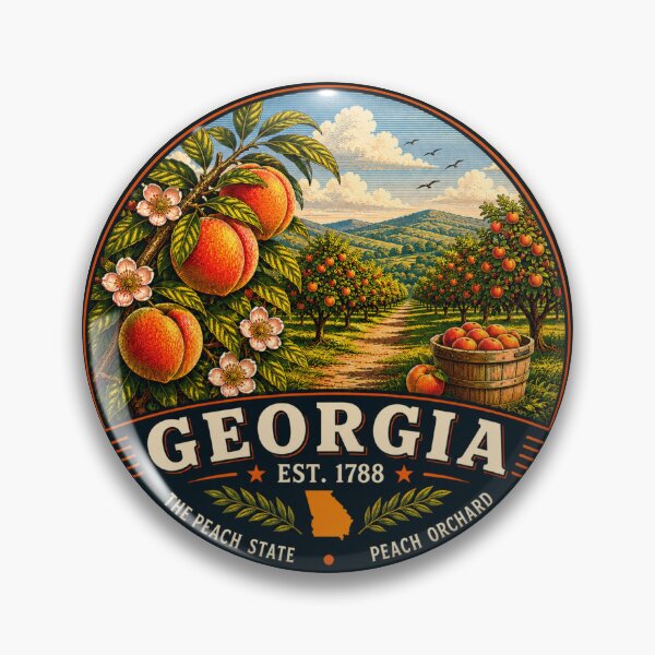 Item preview, Georgia Retro State Badge – Vintage Travel Graphic designed and sold by Mac Sketches.