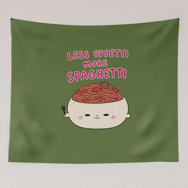 Item preview, Less Upsetti More Spaghetti Funny Food Pun Pasta Lover designed and sold by bosamji.