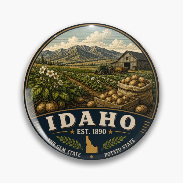 Item preview, Retro Idaho State Badge – Vintage Potato State Travel Design designed and sold by Mac Sketches.