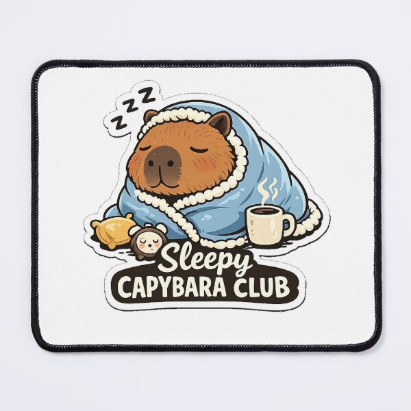 Item preview, Sleepy Capybara Club Cute Coffee Lover Funny designed and sold by slestore.