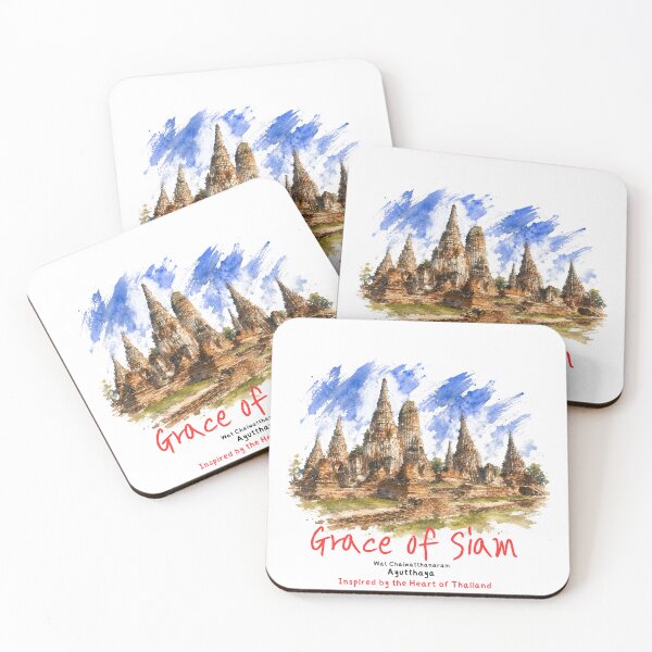 Item preview, Wat Chaiwatthanaram Thailand Watercolor Travel Art designed and sold by Beeform.