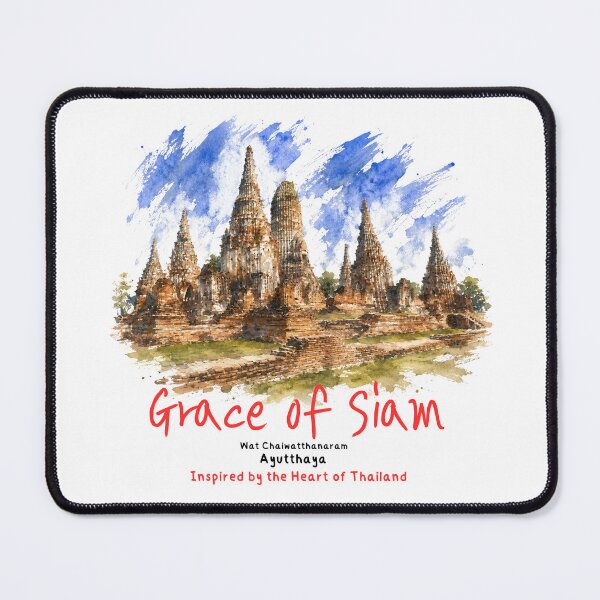 Item preview, Wat Chaiwatthanaram Thailand Watercolor Travel Art designed and sold by Beeform.