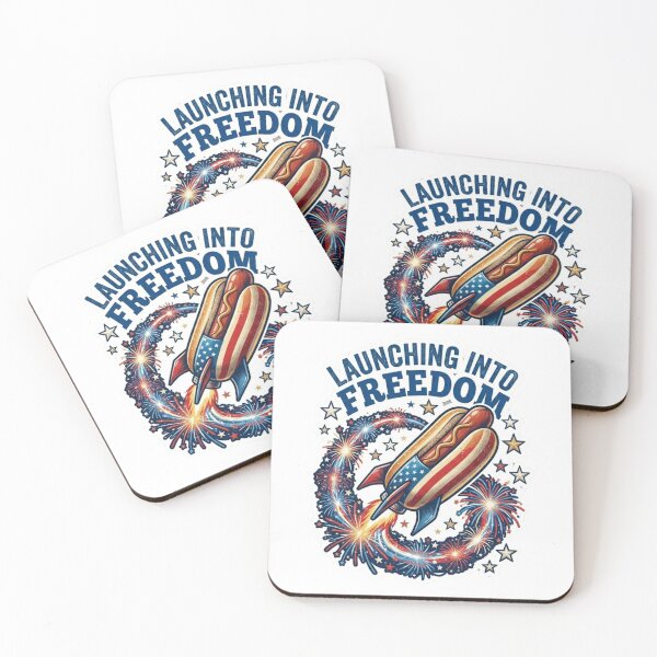 Item preview, Launching Into Freedom Funny Hot Dog Rocket Shirt | Patriotic 4th of July Design designed and sold by BlossomedGlow.