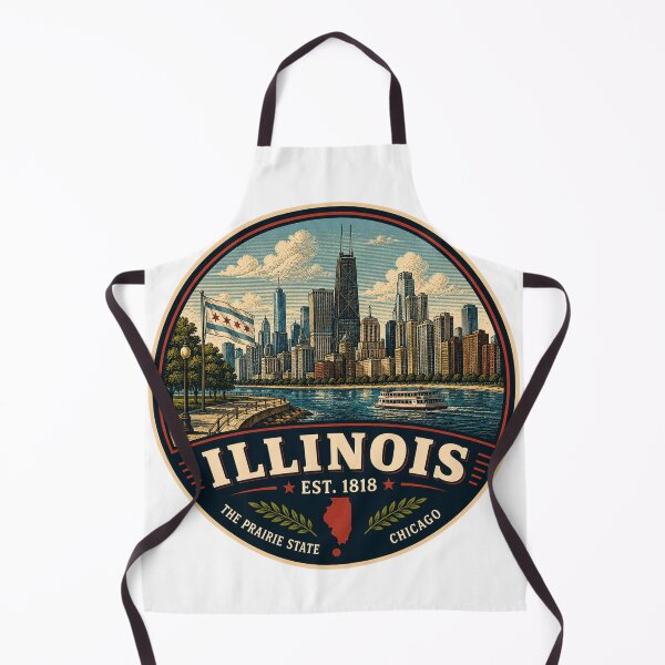 Item preview, Retro Illinois State Badge – Vintage Chicago Travel Design designed and sold by Mac Sketches.