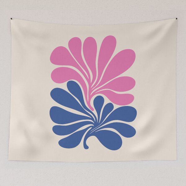 Item preview, Pink Blue Minimal Abstract Botanical designed and sold by soheedesigns.