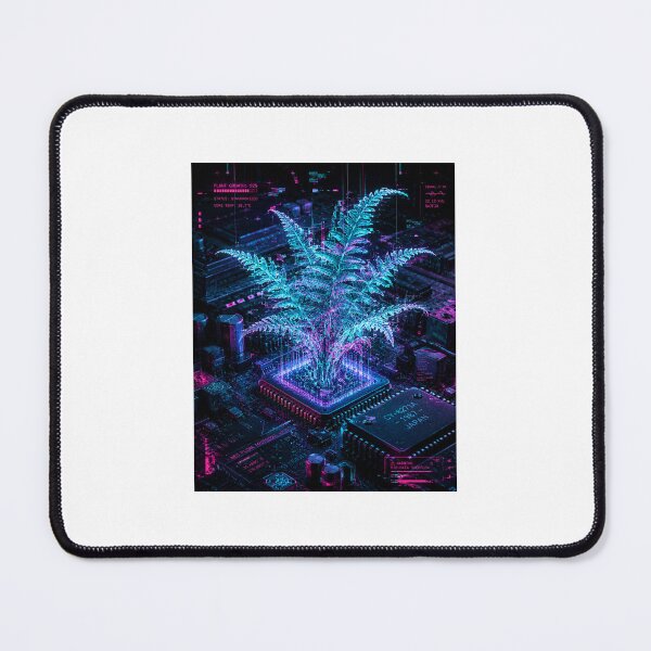 Item preview, Holographic fern in a cyberpunk circuit designed and sold by AmbiM.
