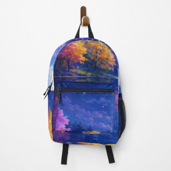 Item preview, Luminous Moonlit Forest Reflection Purple and Gold Landscape designed and sold by Joey Santiago.