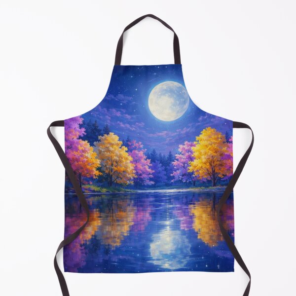 Item preview, Luminous Moonlit Forest Reflection Purple and Gold Landscape designed and sold by Joey Santiago.